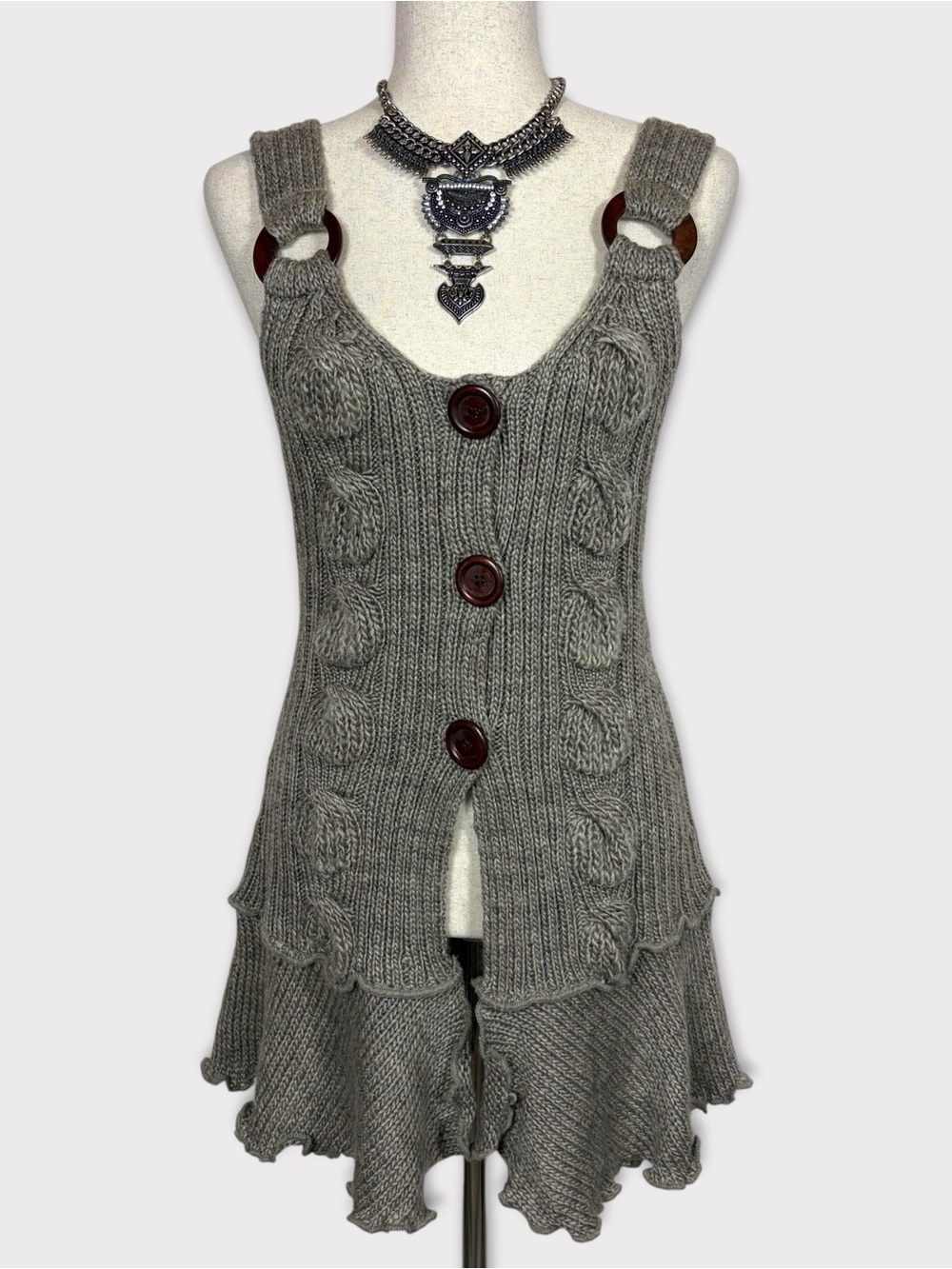 John Fashion Knit Sweater Vest Small Fairy Forest Grunge Whimsigoth Shabby
